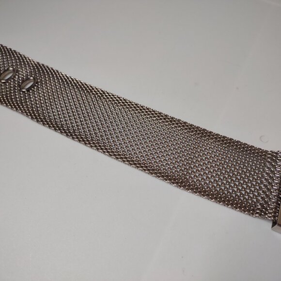 Cute Silver Tone Metal Mesh Belt Bracelet - Picture 7 of 10
